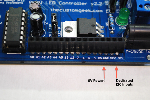 Sensor power and dedicated I2C bus!