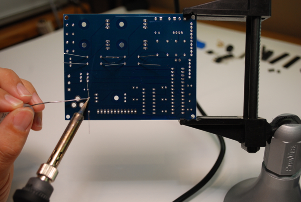 Soldering them in