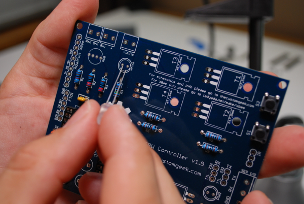 Install the white LED.